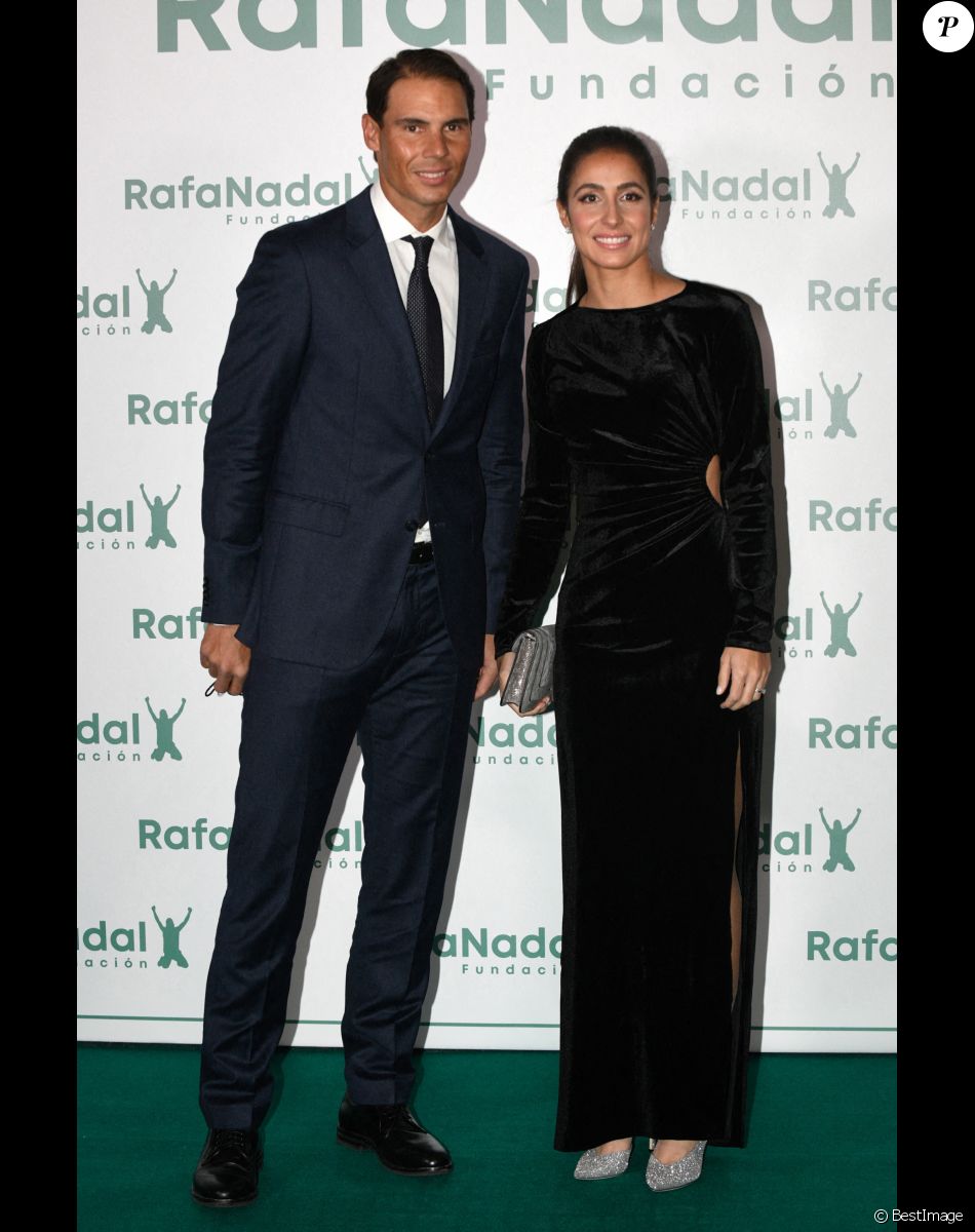 Rafael Nadal et sa femme Xisca Perello - Photocall de la cérémonie du 10ème anniversaire de la fondation Rafael Nadal à Madrid le 18 novembre 2021.