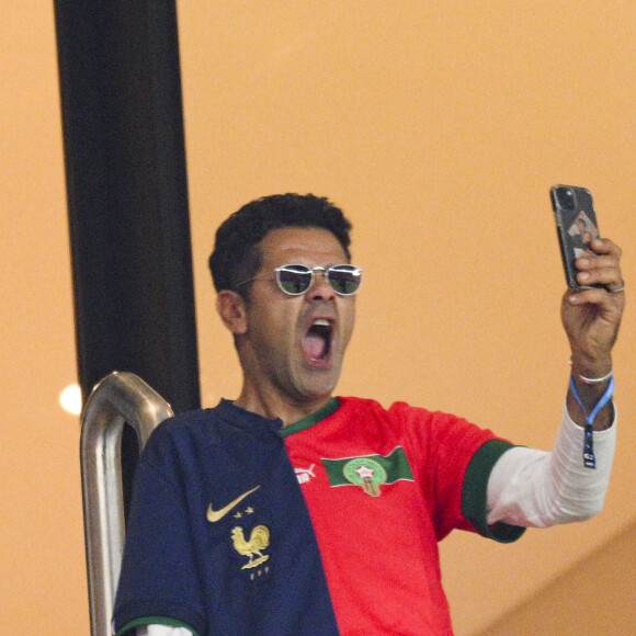 Jamel Debbouze - Les célébrités assistent au match de demi-finale "France - Maroc" lors de la Coupe du Monde 2022 au Qatar (FIFA World Cup Qatar 2022), le 14 décembre 2022. © JB Autissier / Panoramic / Bestimage