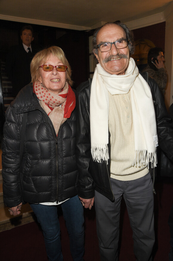 Exclusif - Gérard Hernandez et sa femme Micheline - Générale de la pièce "Douce Amère" au théâtre des Bouffes-Parisiens à Paris le 26 mars 2018