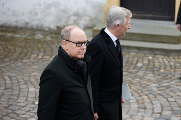 Albert de Monaco et Philippe de Belgique quittent l'enterrement de Max Margrave de Baden dans le Baden Wurtemberg @ Philipp von Ditfurth/DPA/ABACAPRESS.COM