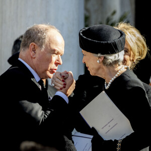 Le Prince Albert II de Monaco aux obsèques du roi Constantin de Grèce à Athènes, le 16 janvier 2023. Photo by Robin Utrecht/ABACAPRESS.COM