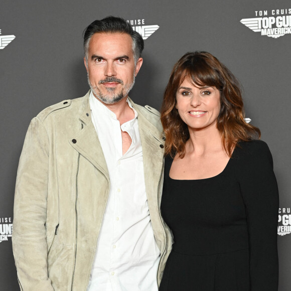 Faustine Bollaert et son mari Maxime Chattam - Avant-première du film "Top Gun Maverick" à l'UGC Normandie à Paris. © Coadic Guirec/Bestimage