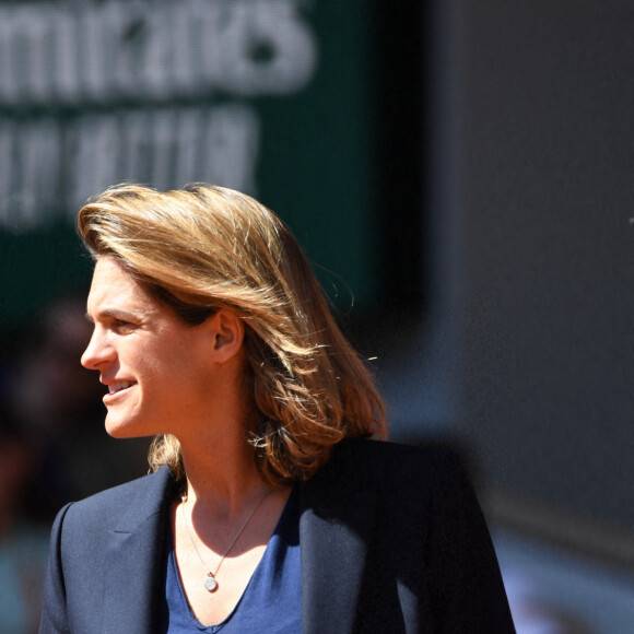 Amélie Mauresmo - Billie Jean King célébrée à Roland Garros, 50 ans après sa victoire sur la terre battue de la porte d'Auteuil. Le 2 juin 2022. © Chryslene Caillaud / Panoramic / Bestimage
