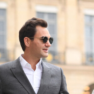 Exclusif - Roger Federer, sa femme Mirka Federer arrivent à l'hôtel Riz après avoir assisté au déilé Chanel Haute Couture printemps / été 2023 lors de la fashion week à Paris le 24 janvier 2023.