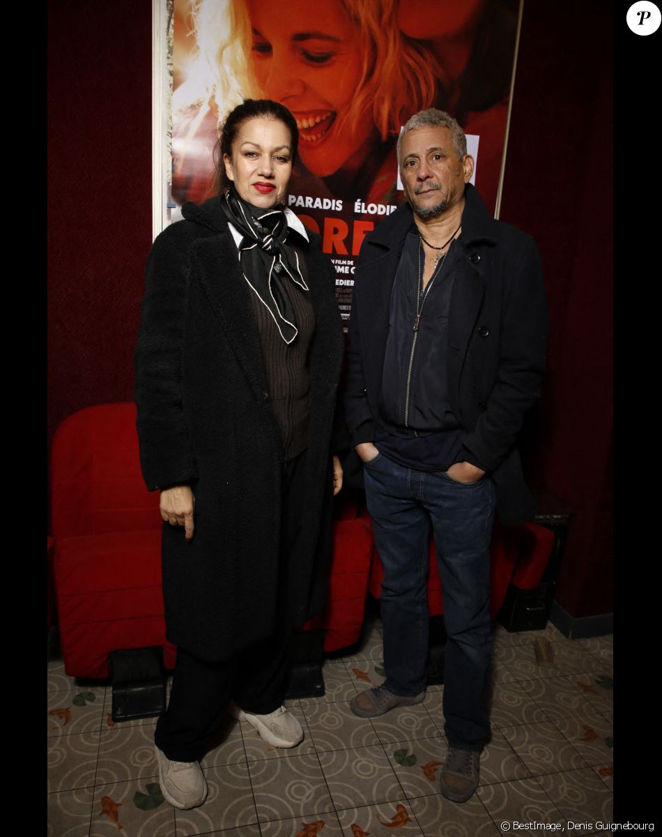 Exclusif - Meriem Serbah et Abel Jafri lors de l'avant-première du film "Amore Mio" au Cinéma Saint-André des Arts à Paris le 23 janvier 2023. © Denis Guignebourg / Bestimage