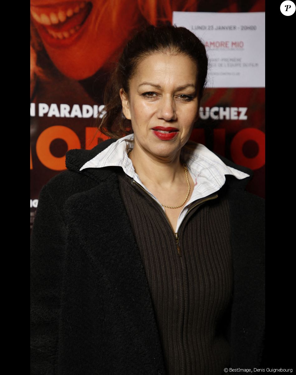 Exclusif - Meriem Serbah lors de l'avant-première du film "Amore Mio" au Cinéma Saint-André des Arts à Paris le 23 janvier 2023. © Denis Guignebourg / Bestimage
