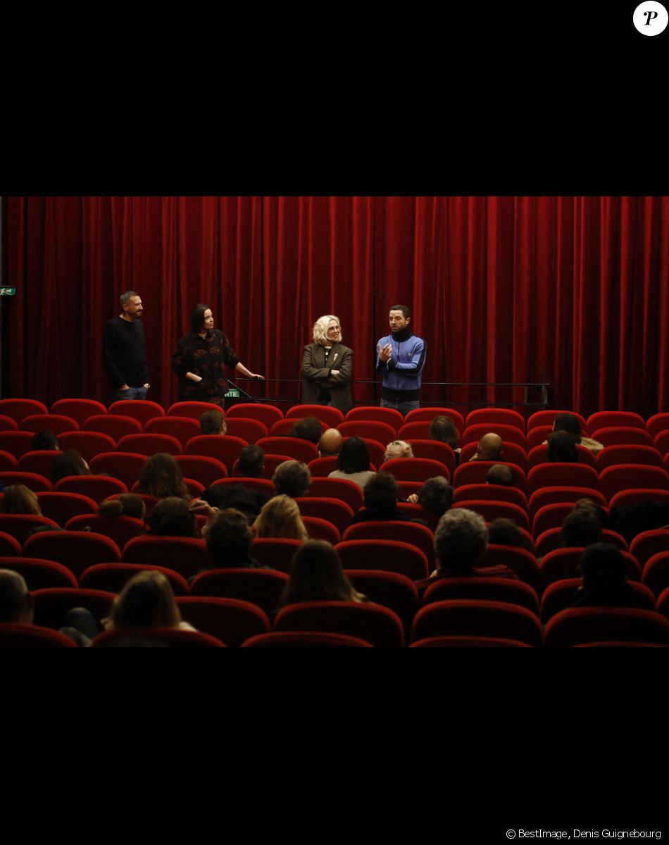 Exclusif - Alysson Paradis, Guillaume Gouix et Elodie Bouchez lors de l'avant-première du film "Amore Mio" au Cinéma Saint-André des Arts à Paris le 23 janvier 2023. © Denis Guignebourg / Bestimage