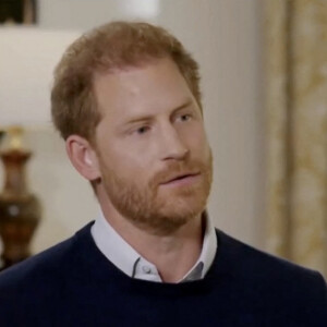 Bande-annonce de l'interview du prince Harry, duc de Sussex, avec Tom Bradby pour la chaîne britannique ITV, avant la sortie de l'autobiographie du prince "Spare" ("Le Suppléant"). Le 4 janvier 2023. 