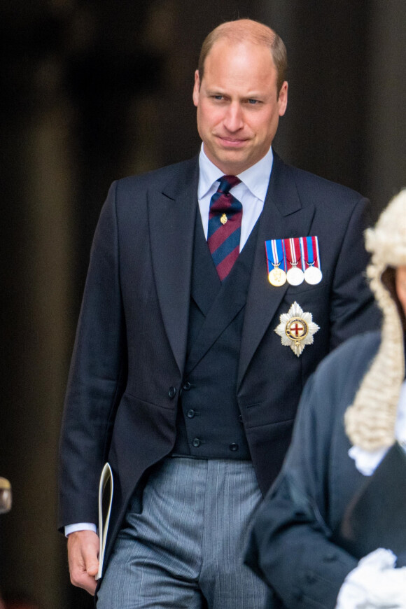 Le prince William, duc de Cambridge - Les membres de la famille royale et les invités lors de la messe célébrée à la cathédrale Saint-Paul de Londres, dans le cadre du jubilé de platine (70 ans de règne) de la reine Elisabeth II d'Angleterre. Londres, le 3 juin 2022. 
