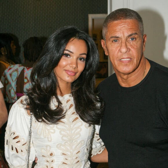 Exclusif - Samy Naceri et sa compagne Athéna lors de la soirée de Lancement du showroom LC Laurence Charnay à Paris le 10 mai 2022.