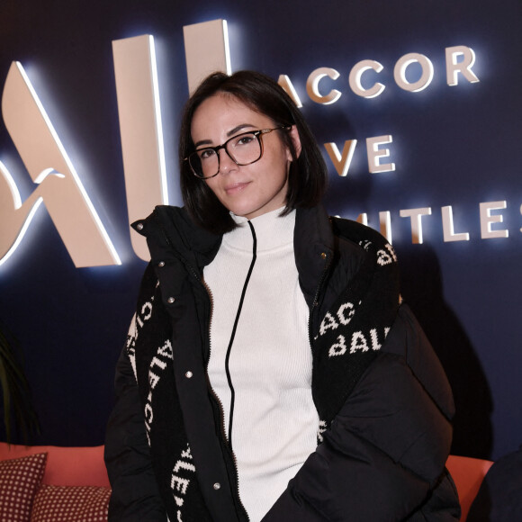 Exclusif - Agathe Auproux - People dans les loges lors du huitième de finale aller de la Ligue des champions entre le PSG et le Real Madrid au Parc des Princes à Paris le 15 février 2022. © Rachid Bellak/Bestimage