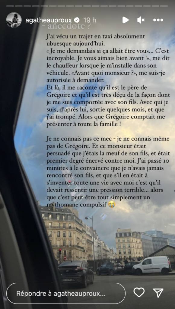 Agathe Auproux raconte son dernier trajet en taxi complètement surréaliste - Instagram