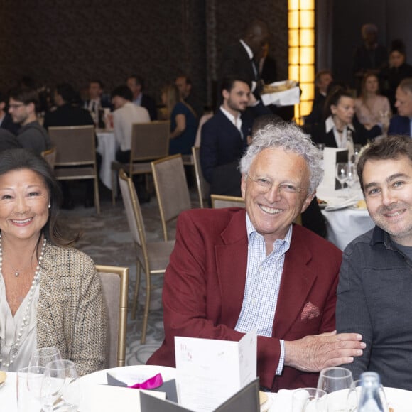 Jeanne d'Hauteserre, Nelson Monfort, Frédéric Mazzela (Pdt BlaBlaCar) - Déjeuner du Chinese Business Club en l'honneur de Frédéric Arnault, Directeur Général de Tag Heuer (LVMH), dans les salons de l'hôtel du Collectionneur à Paris, France, le 21 Avril 2022. © Jack Tribeca/Bestimage