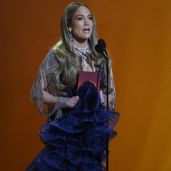 Jennifer Lopez presents the award for best pop vocal album during the 65th Annual Grammy Awards at Crypto.com Arena in Los Angeles, CA, USA on Sunday, February 5, 2023. Photo by Robert Hanashiro-USA Today/SPUS/ABACAPRESS.COM 