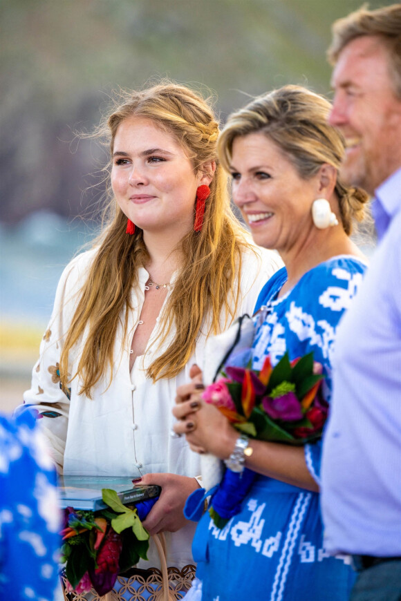 La princesse Catharina-Amalia des Pays-Bas, La reine Maxima des Pays-Bas et Le roi Willem-Alexander des Pays-Bas - La famille royale des Pays-Bas poursuit sa tournée dans les Antilles Néerlandaises le 9 février 2023. 