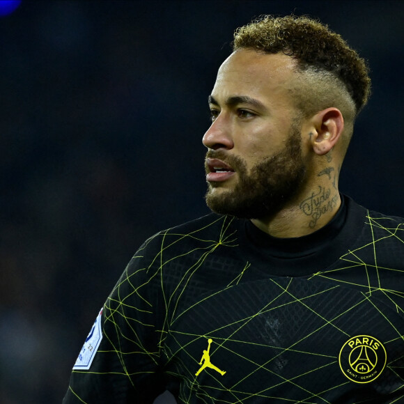 Neymar Jr ( 10 - PSG ) - Match de Ligue 1 Uber Eats "PSG - Reims (1-1)" au Parc des Princes, le 29 janvier 2023. A l'occasion du Nouvel An chinois, les joueurs portent un maillot avec leurs noms floqués en mandarin.