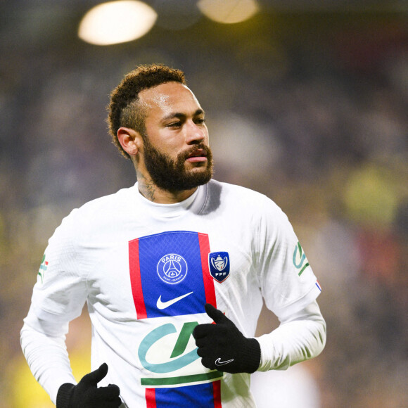 Neymar Jr (PSG) - Match de 16ème de finale de la Coupe de France 2023 "Pays de Cassel - PSG (0-7)" au stade Bollaert-Delelis à Lens, le 23 janvier 2023.