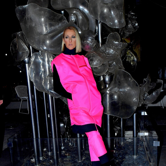 Céline Dion prend la pose pour les photographes après son show au Barclay's Center à New York, le 5 mars 2020.