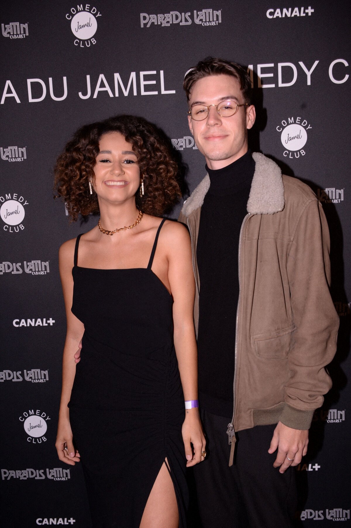 Photo : Léna Mahfouf (Léna Situations) et son compagnon Sébastien Frit (Seb  la Frite) - Soirée de gala du Jamel Comedie Club au Paradis Latin avec  Canal+ à Paris, le 8 octobre