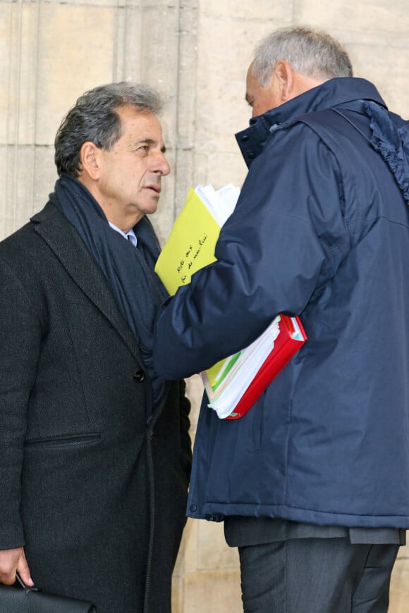 Pierre Haik et Patrice de Maistre - Sorties du tribunal de Bordeaux pour le quatrième jour du procès Bettencourt. Le 29 janvier 2015