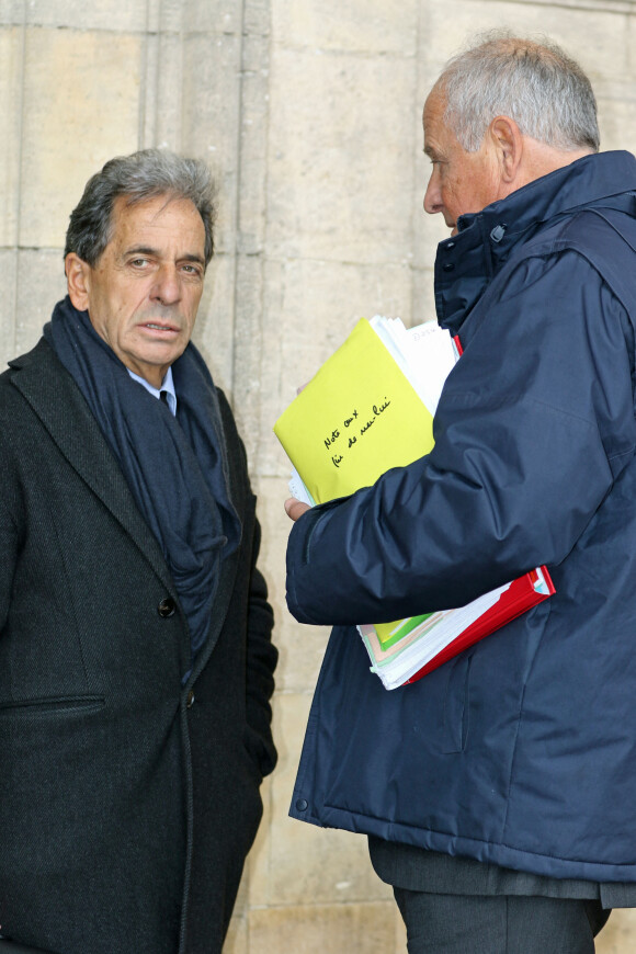 Pierre Haik et Patrice de Maistre - Sorties du tribunal de Bordeaux pour le quatrième jour du procès Bettencourt. Le 29 janvier 2015