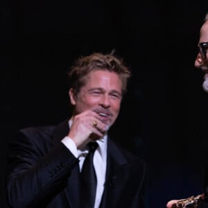 Brad Pitt, David Fincher - David Fincher reçoit un César d'honneur lors de la 48ème édition des César à l'Olympia à Paris le 24 février 2023 © Olivier Borde / Dominique Jacovides / Bestimage 