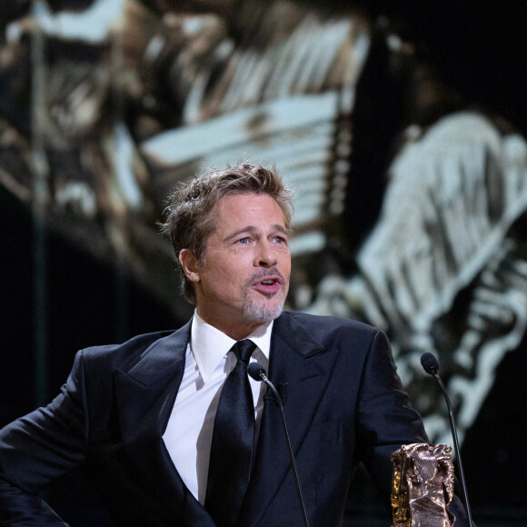Brad Pitt - David Fincher reçoit un César d'honneur lors de la 48ème édition des César à l'Olympia à Paris le 24 février 2023 © Olivier Borde / Dominique Jacovides / Bestimage 