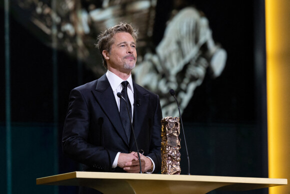 Brad Pitt - David Fincher reçoit un César d'honneur lors de la 48ème édition des César à l'Olympia à Paris le 24 février 2023 © Olivier Borde / Dominique Jacovides / Bestimage 