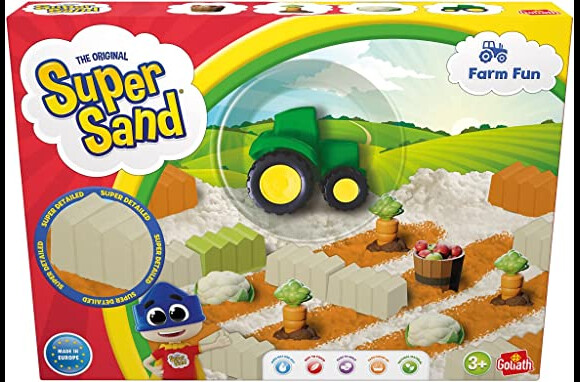 Votre enfant va pouvoir créer une vraie parcelle de terre avec ce jeu Farm Fun Super Sand de Goliath