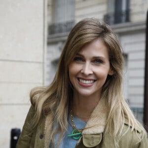 Exclusif - Ophélie Meunier à la sortie d'un enregistrement radio des studios RTL à Neuilly-sur-Seine, France, le 6 janvier 2023.