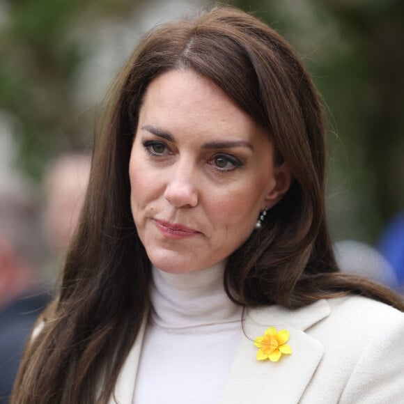 Le prince William, prince de Galles, et Catherine (Kate) Middleton, princesse de Galles, visitent le centre de désintoxication Brynawel à Llanharan, pour en savoir plus sur le travail qu'ils font pour soutenir ceux qui luttent contre les effets de la toxicomanie et de l'alcoolisme. Le 28 février 2023. 