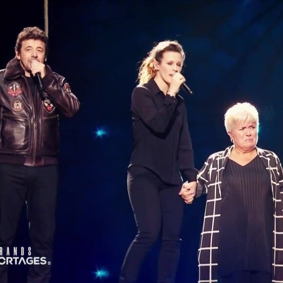 Mimie Mathy en larmes durant le spectacle des Enfoirés.