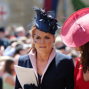Sarah Ferguson, duchesse d'York - Les invités à la sortie de la chapelle St. George au château de Windsor, Royaume Uni, le 19 mai 2018. 