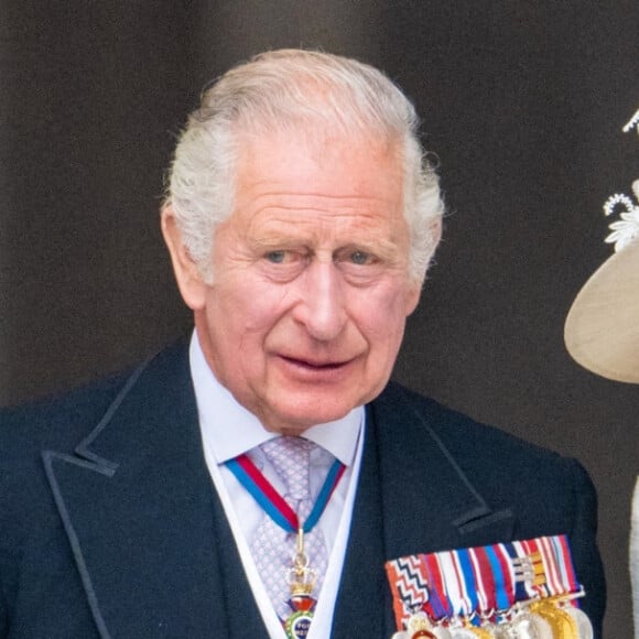 Le prince Charles, prince de Galles, et Camilla Parker Bowles, duchesse de Cornouailles - Les membres de la famille royale et les invités lors de la messe célébrée à la cathédrale Saint-Paul de Londres, dans le cadre du jubilé de platine (70 ans de règne) de la reine Elisabeth II d'Angleterre. Londres, le 3 juin 2022. 