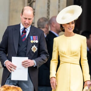 Le prince William, duc de Cambridge, et Catherine (Kate) Middleton, duchesse de Cambridge - Les membres de la famille royale et les invités lors de la messe célébrée à la cathédrale Saint-Paul de Londres, dans le cadre du jubilé de platine (70 ans de règne) de la reine Elisabeth II d'Angleterre. Londres, le 3 juin 2022. 