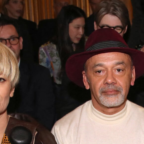 Marina Foïs, Christian Louboutin et Stacy Martin - Front Row du défilé Louis Vuitton prêt-à-porter automne-hiver 2023/2024 lors de la Fashion Week de Paris (PFW), à Paris, France, le 6 mars 2023. © Bertrand Rindoff/Bestimage