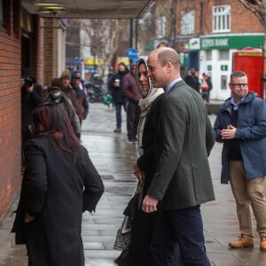 Le prince William, prince de Galles, et Catherine (Kate) Middleton, princesse de Galles, arrivent au centre Hayes Muslim pour une visite pour voir le travail de secours en Turquie et en Syrie par diverses ONG à Londres, Royaume Unis, le 8 mars 2023. © Tayfun Salci/Zuma Press/Bestimage 