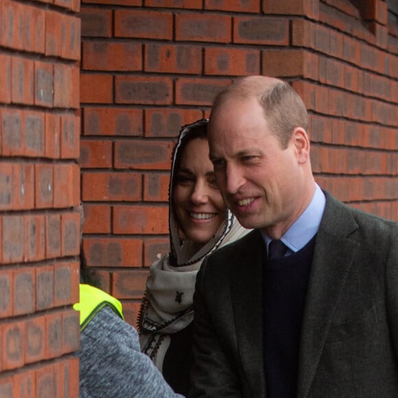 Le prince William, prince de Galles, et Catherine (Kate) Middleton, princesse de Galles, arrivent au centre Hayes Muslim pour une visite pour voir le travail de secours en Turquie et en Syrie par diverses ONG à Londres, Royaume Unis, le 8 mars 2023. © Tayfun Salci/Zuma Press/Bestimage 