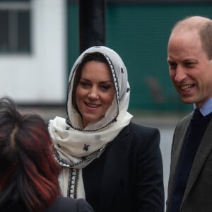 Le prince William, prince de Galles, et Catherine (Kate) Middleton, princesse de Galles, arrivent au centre Hayes Muslim pour une visite pour voir le travail de secours en Turquie et en Syrie par diverses ONG à Londres, Royaume Unis, le 8 mars 2023. © Tayfun Salci/Zuma Press/Bestimage 