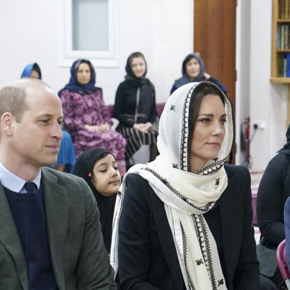 Le prince William, prince de Galles, et Catherine (Kate) Middleton, princesse de Galles, arrivent au centre Hayes Muslim pour voir le travail de secours en Turquie et en Syrie par diverses ONG à Londres, Royaume Unis, le 9 mars 2023. 