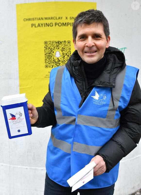 Thomas Sotto au lancement national du "Don'actions" pour la campagne de collecte du Secours populaire français à Paris, France, le 14 janvier 2023. © Veeren/Bestimage