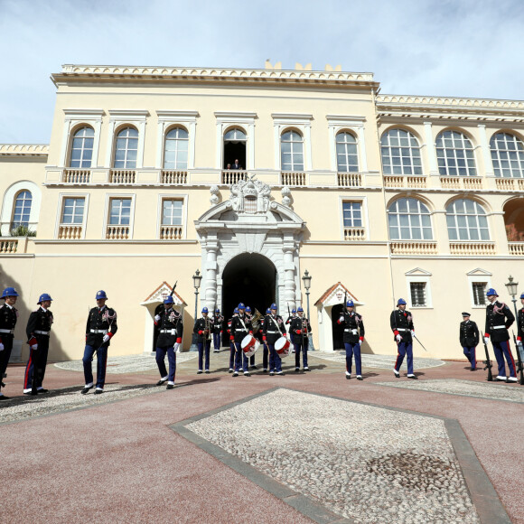 Exclusif - No Tabloïd - Illustration - Les carabiniers jouent en l'honneur de l'anniversaire du prince Albert II en présence de ses enfants au palais princier à Monaco le 14 mars 2023. Il va fêter ses 65 ans. © Jean-François Ottonello/Nice Matin/Bestimage  No Web pour la Belgique et la Suisse Exclusive - No Tabloids - No Web without agreement - The Carabinieri play in honour of Prince Albert II's birthday in the presence of his children at the Princely Palace in Monaco on March 14 2023. He will celebrate his 65th birthday. 