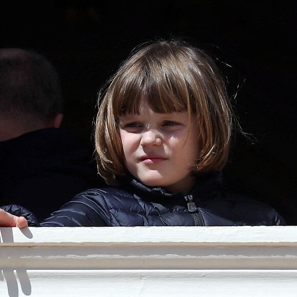 Exclusif - No Tabloïd - La princesse Gabriella de Monaco - Les carabiniers jouent en l'honneur de l'anniversaire du prince Albert II en présence de ses enfants au palais princier à Monaco le 14 mars 2023. Il va fêter ses 65 ans. © Jean-François Ottonello/Nice Matin/Bestimage  No Web pour la Belgique et la Suisse Exclusive - No Tabloids - No Web without agreement - The Carabinieri play in honour of Prince Albert II's birthday in the presence of his children at the Princely Palace in Monaco on March 14 2023. He will celebrate his 65th birthday. 