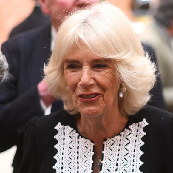 La reine consort Camilla Parker Bowles lors de la réception pour la journée du Commonwealth au palais de Buckingham à Londres. Le 13 mars 2023 