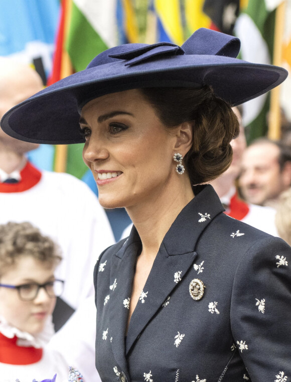 Kate Middleton n'a pas assisté à la réception après la messe du Commonwealth Day.
Catherine (Kate) Middleton, princesse de Galles - La famille royale britannique à la sortie du service annuel du jour du Commonwealth à l'abbaye de Westminster à Londres. 