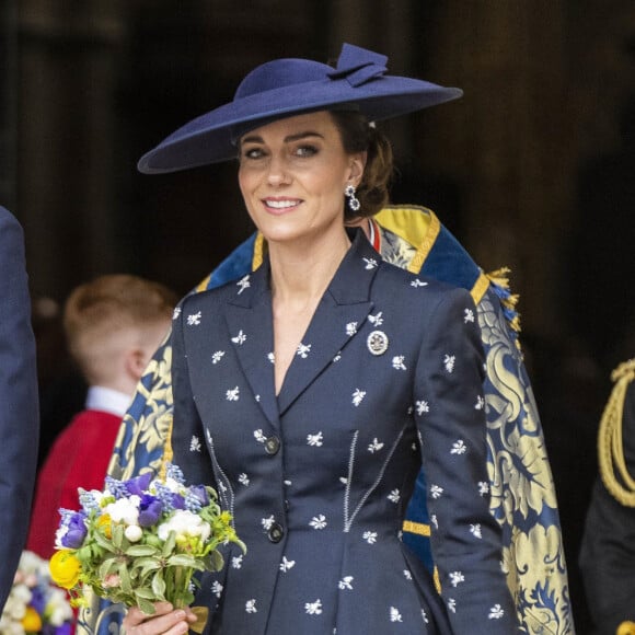 Catherine (Kate) Middleton, princesse de Galles - La famille royale britannique à la sortie du service annuel du jour du Commonwealth à l'abbaye de Westminster à Londres le 13 mars 2023. 