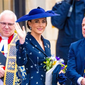 Catherine (Kate) Middleton, princesse de Galles - La famille royale britannique à la sortie du service annuel du jour du Commonwealth à l'abbaye de Westminster à Londres le 13 mars 2023. 