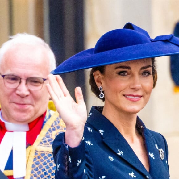 Catherine (Kate) Middleton, princesse de Galles - La famille royale britannique à la sortie du service annuel du jour du Commonwealth à l'abbaye de Westminster à Londres le 13 mars 2023. 