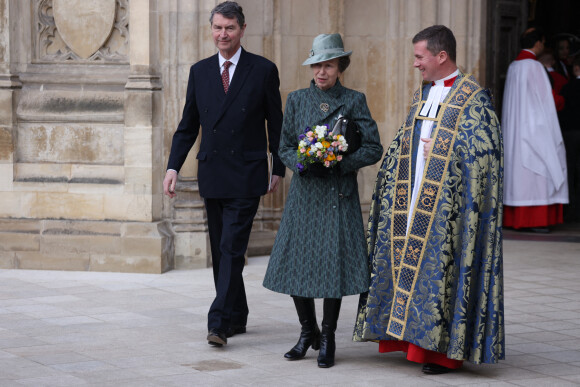 La princesse Anne et le vice-amiral SirTimothy Laurence - Service annuel du jour du Commonwealth à l'abbaye de Westminster à Londres, Royaume Uni, le 13 mars 2023. 