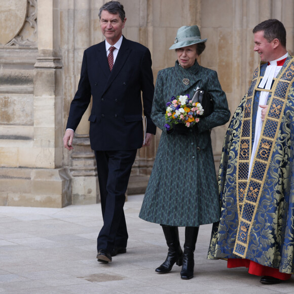 La princesse Anne et le vice-amiral SirTimothy Laurence - Service annuel du jour du Commonwealth à l'abbaye de Westminster à Londres, Royaume Uni, le 13 mars 2023. 